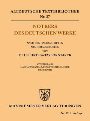 cover image of Notkers des Deutschen Werke